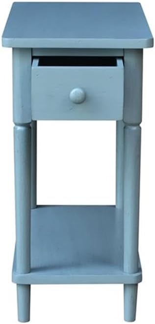 IC INTERNATIONAL CONCEPTS Solid Wood Narrow Side Table in Ocean Blue Antique - Image 5