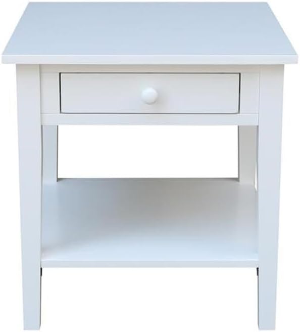 IC INTERNATIONAL CONCEPTS Spencer White Wood End Table in White - Image 4