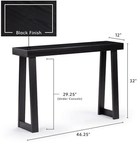 Plank+Beam Solid Wood Console Table, 46 Inch, Sofa Table, Narrow Entryway Table - Image 2