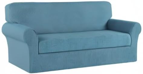 Turquoize Stretch Sofa Slipcover 2 Pieces Sofa Cover Couch Cover - Image 8
