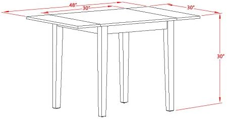 East West Furniture NDVA5-LWH-C 5 Piece Modern Dining Table Set Includes a - Image 13
