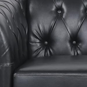 Living Room Chair, Modern Leather Chesterfield Sofa Chair, Mid Century Single - Image 9
