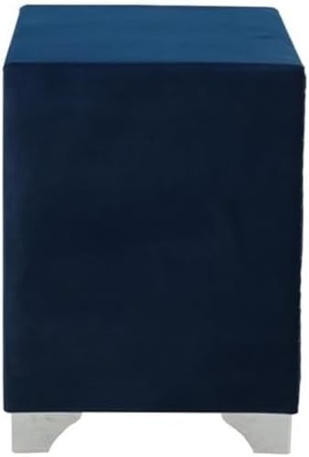 Pemberly Row 2-Drawer Velvet Upholstered Nightstand, Pacific Blue, 25.5" H x - Image 5