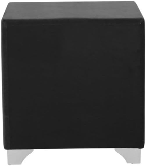 Pemberly Row Contemporary Upholstered 2-Drawer Nightstand, Soft Grey Velvet - Image 4