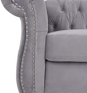 RARZOE Modern 2 Pieces Living Room Sofa Set, Contemporary Tufted Button Velvet - Image 5