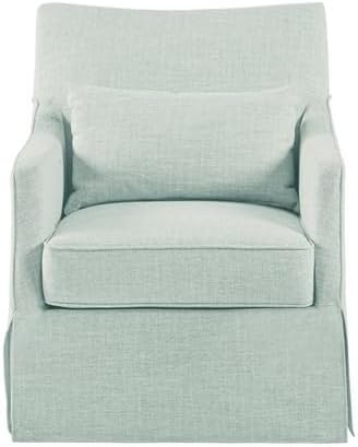 Martha Stewart 360° Mint Swivel Chair, Modern Classic Skirted Armchair - Image 6