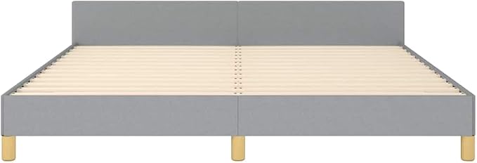 Bed Frame with Headboard Scandinavian Bed Frame Rectangular Bedroom Furniture - Image 6