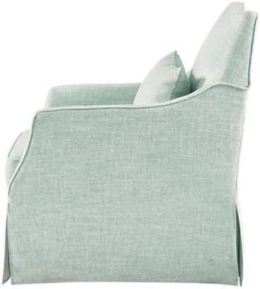 Martha Stewart 360° Mint Swivel Chair, Modern Classic Skirted Armchair - Image 7