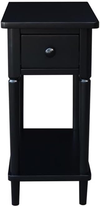 IC INTERNATIONAL CONCEPTS Solid Wood Narrow Side Table in Black - Image 4