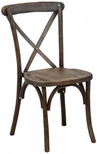 EMMA + OLIVER Gray Wash Dark Driftwood X-Back Chair - Image 6