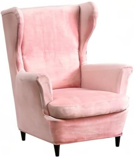 HAOYONG Velvet Wingback Armchair Covers 2-Piece Elastic Stretch Wingback Chair - Image 8