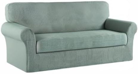 Turquoize Stretch Sofa Slipcover 2 Pieces Sofa Cover Couch Cover - Image 8