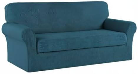 Turquoize Stretch Sofa Slipcover 2 Pieces Sofa Cover Couch Cover - Image 8