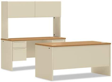 HON Double Pedestal Desk, 60 by 30 by 29-1/2-Inch, Harvest/Putty - Image 4