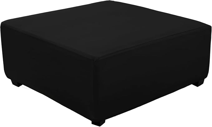 Super Stretch 40x40x15 inch Square Ottoman Cover- Soft Form Fit Ottoman Cover by UOIJAY