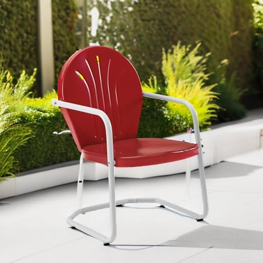 Crosley Furniture Griffith Outdoor Chair, Retro Metal Patio Chairs - Image 2