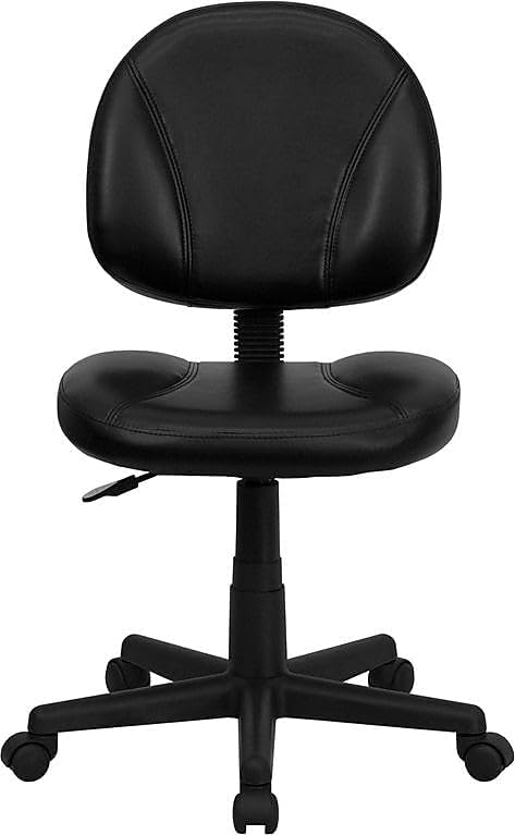 Flash Furniture Ronald Mid-Back Black LeatherSoft Swivel Ergonomic Task Office - Image 7
