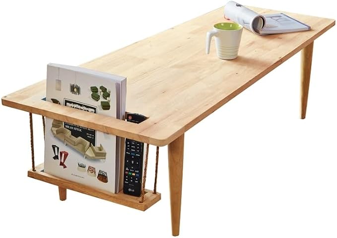 WoodShine Mid Century Modern Mini-Swing Wooden Coffee/Tea Table, Japanese Low by WoodShine