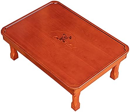 Korean Style Square Folding Coffee Table, Hand-Painted Wooden Dining Table by Unknown