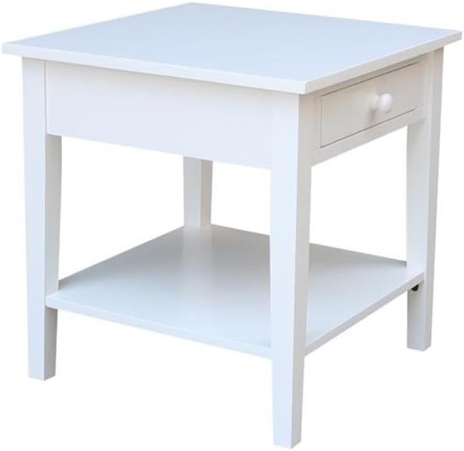 IC INTERNATIONAL CONCEPTS Spencer White Wood End Table in White - Image 5
