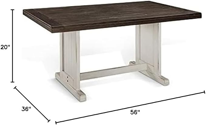 Pemberly Row Wood Breakfast Nook Set, Off White and Dark Brown Finish, Mahogany - Image 10