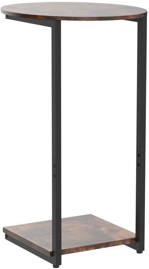 Hosfais Side Table Small End Table, C-Shaped Wood Sofa Table - Image 5