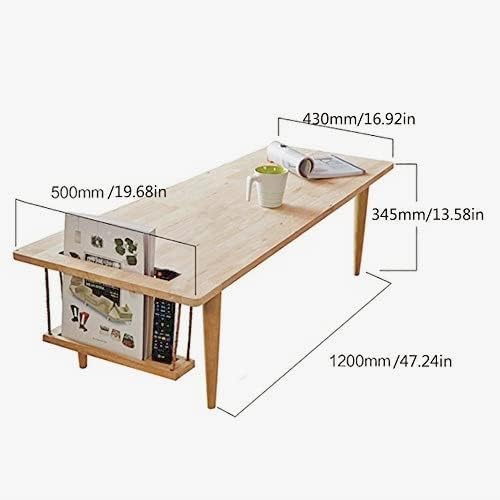 WoodShine Mid Century Modern Mini-Swing Wooden Coffee/Tea Table, Japanese Low - Image 3
