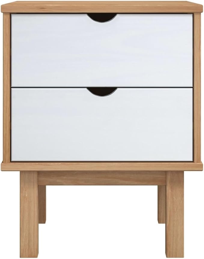 Scandinavian Style Bedside Cabinet, Engineered Wood, 15.4" x 17.7" x 22.4" - Image 3
