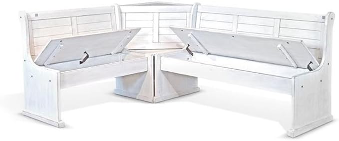 Pemberly Row 75" x 56" Farmhouse Wood Breakfast Nook Set - Image 9