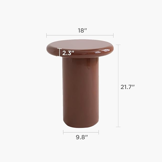 Acanva Modern End Tables with High Glossy Finish, Curved Edges, Accent Center - Image 2