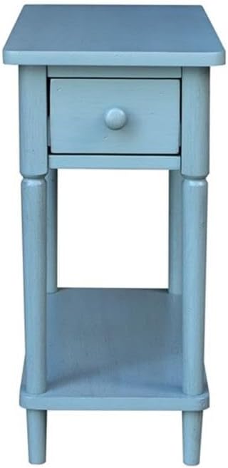 IC INTERNATIONAL CONCEPTS Solid Wood Narrow Side Table in Ocean Blue Antique - Image 4