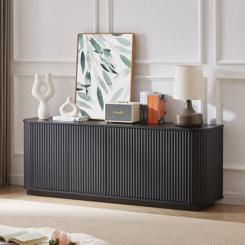 64'' Fluted TV Stand for TVs up to 75'', Modern Long Media Console - Image 8