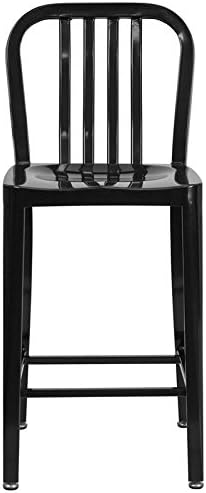 Flash Furniture Gael Commercial Grade 2 Pack 24" High Black Metal - Image 7