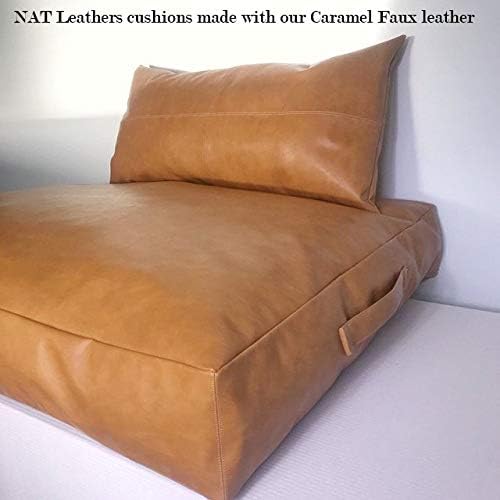 NAT Leathers | Caramel Light Tan Nude Beige Soft Faux Vegan Leather PU {Peta - Image 8
