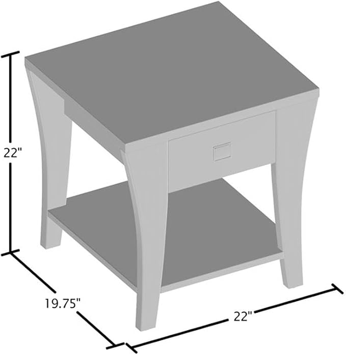 Furniture of America Ami Transitional Wood Storage End Table in Gray - Image 3
