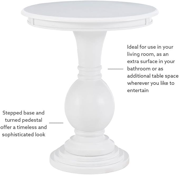 Pemberly Row Round Wood Accent Table, 26 in Height, MDF - Image 10