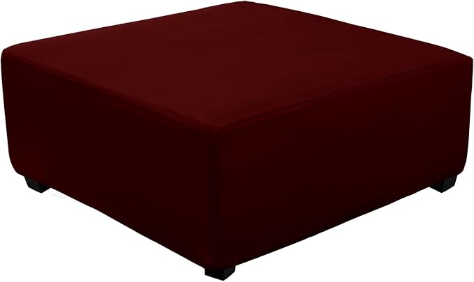 Super Stretch 40x40x15 inch Square Ottoman Cover- Soft Form Fit Ottoman Cover by UOIJAY