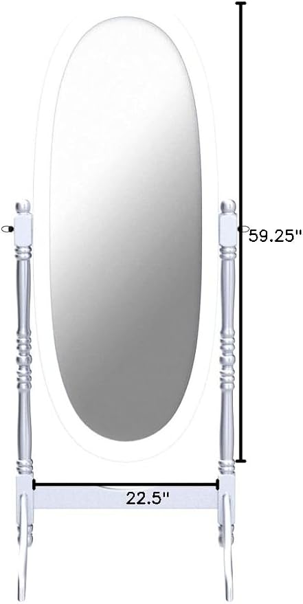 Roundhill Furniture Queen Anna Style Floor Cheval Mirror - Image 6
