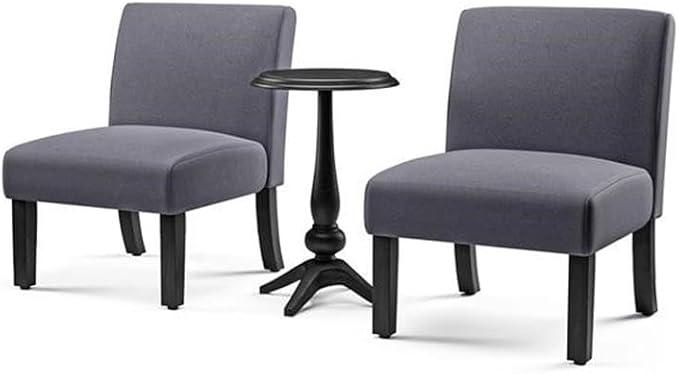 BOWERY HILL 3-Piece Accent Table and Chair Set, MDF and Birch Wood, - Image 3