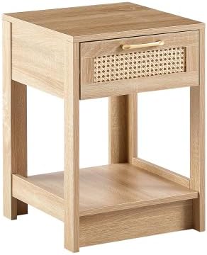 Rattan Center Table and Nightstand Set, 3-Piece Wood Living Room Table Set - Image 9
