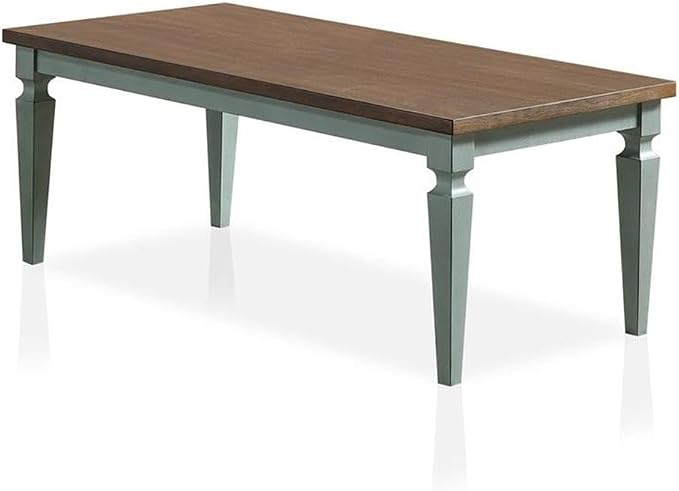 BOWERY HILL Transitional Wood 3-Piece Coffee Table Set, Antique Blue and Oak - Image 4