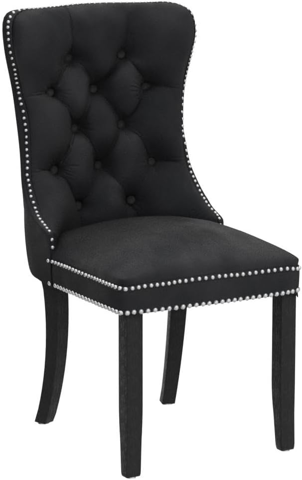 KCC Velvet Dining Chairs Set of 4, Upholstered High-end Tufted Dining Room Chair - Image 5