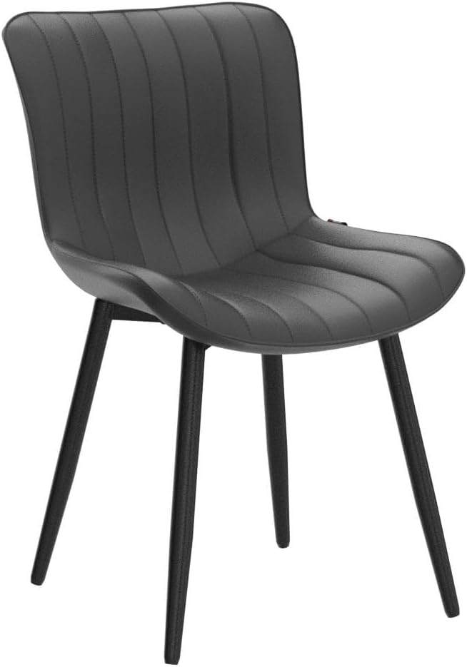 YOUNUOKE Black Dining Chairs Set of 2, Faux Leather Upholstered Kitchen & - Image 5