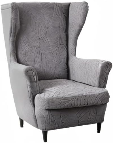 KRFOONN Stretch Wing Chair Slipcovers Jacquard 2 Piece Wingback Chair Covers - Image 7