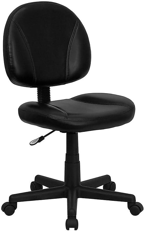Flash Furniture Ronald Mid-Back Black LeatherSoft Swivel Ergonomic Task Office - Image 5