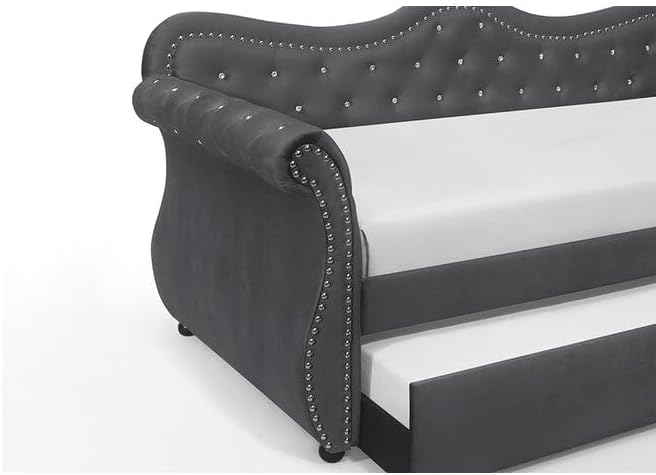 Modern Luxury Upholstery Crystal Tufted Trundle - Image 5