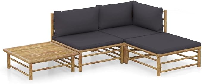 vidaXL Patio Lounge Set 4 Piece, Sectional Sofa by vidaXL