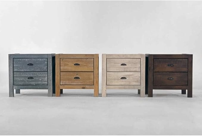 Grain Wood Furniture Montauk 2-Drawer Bedside Nightstand, Solid Wood - Image 5