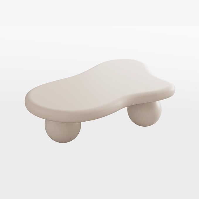 40" Cloud Coffee Table with 3 Ball Legs, Modern Irregular Center Table - Image 6