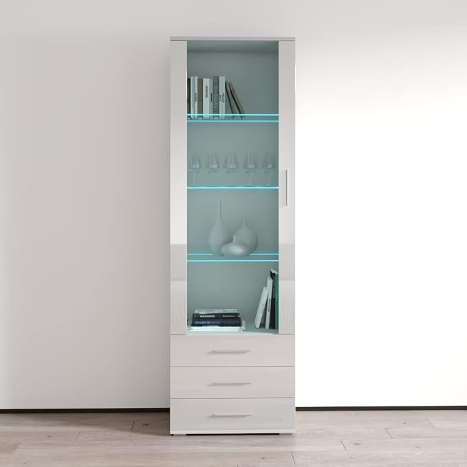Meble Furniture Soho S1 1D3S Modern Freestanding Bookcase — 16-Color by MebleFurniture